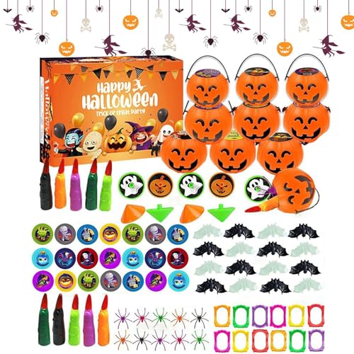 1 Set Halloween-Partygeschenke-Sortiment | Halloween-Streich-Gothic-Dekorationsspielzeug-Set Für Kinder,Mädchen Und | Partytüten-Füller, Preise,Halloween-Spielzeug Für Versammlungen, Festivals von Generisch