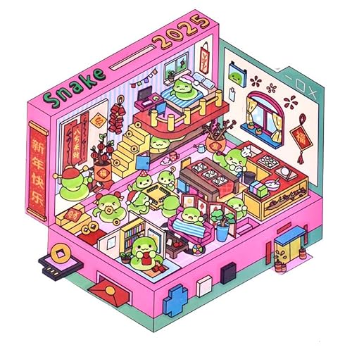 1 Set Kawaii-Schlangenjahr, 3D-Landschaftsaufkleber, Cartoon-Miniatur-Szene, visuelles Stapeln, dreidimensionale Aufkleber, Kindergeschenke 1 Set Kawaii-Schlangenjahr, 3D-Landschaftsaufkleber, Cartoon-Miniatur-Szene, visuelles Stapeln, dreidimensionale Aufkleber, Kindergeschenke von Generisch