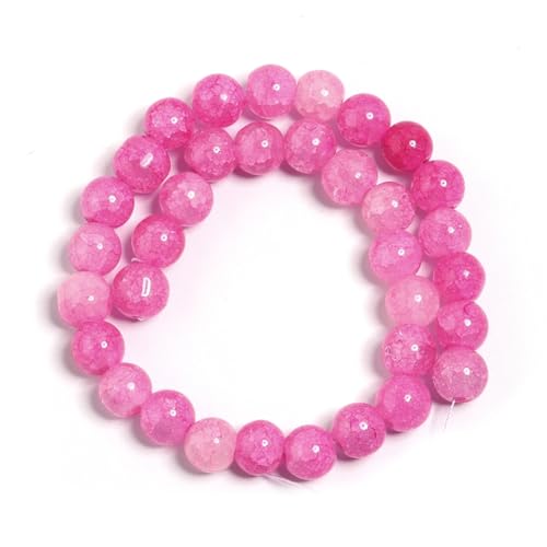 1 Strang 8/10 mm Glasperlen, bunt, schöne Perlen, DIY, handgefertigt, Perlenarmband, Halskette, Hot Pnnrk, 10 mm, 38 Stück von Generisch