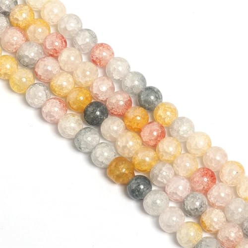 1 Strang 8/10 mm Glasperlen mit Blumenmuster, bunt, schöne Perlen, DIY, handgefertigt, Perlenarmband, Halskette, Schwarz/Rot, 10 mm, 38 Stück von Generisch