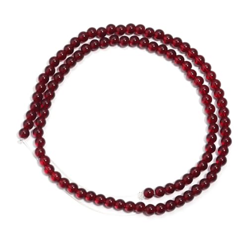 1 Strang Glasperlen, rund, lose Abstandshalter, Perlen für Schmuckherstellung, Bastelarbeiten, Halsketten, Armbänder, 4 mm (96 Stück) von Generisch