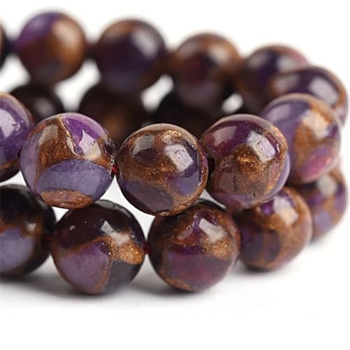 1 Strang runde Natursteinperlen, lose Abstandshalter-Perlen für Schmuckherstellung, DIY-Armband, Orange, 6 mm (60 Stück) von Generisch