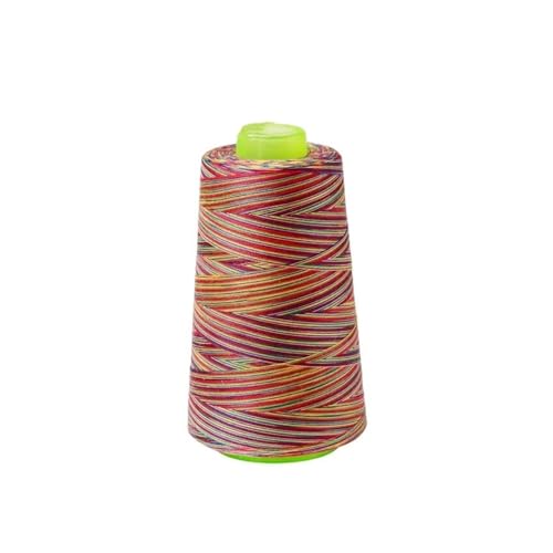 1 Stück 3000 Yards bunte Regenbogenschnur 20S/3 Hochgeschwindigkeits-Polyester, Nähgarntyp Manuelles Garn Kleidungszubehör(No.040418) von Generisch