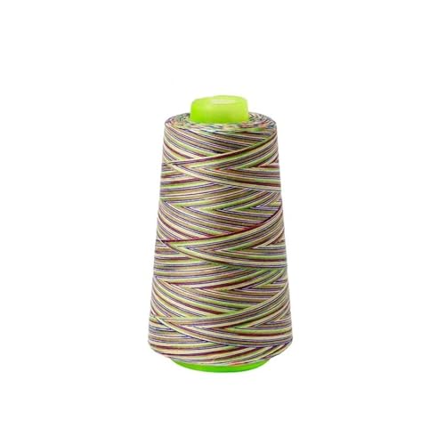 1 Stück 3000 Yards bunte Regenbogenschnur 20S/3 Hochgeschwindigkeits-Polyester, Nähgarntyp Manuelles Garn Kleidungszubehör(No.041121) von Generisch