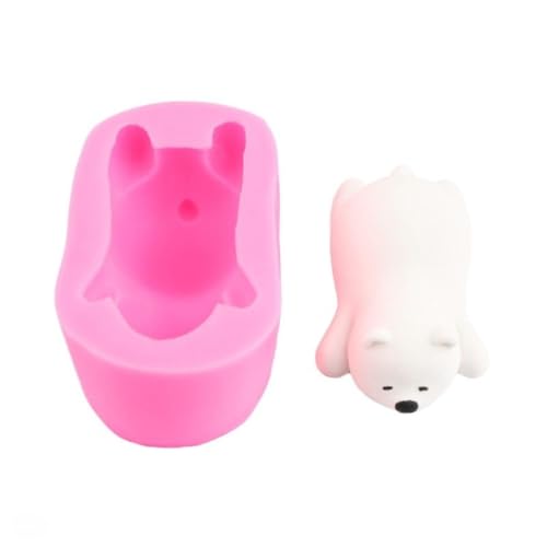 1 Stück Bär Silikon Kerzen formen Mini 3D Eisbär Kerzen form Kuchen Dekoration DIY Handgemachtes Fondant Clay Schokoladen form von Generisch