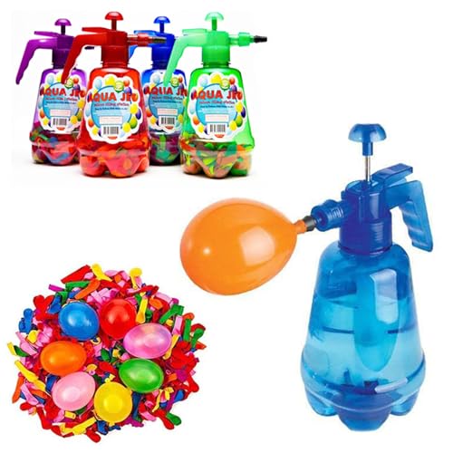 1 Stück Pumpe Für Wasserballon 1,5L Wasserbomben Füllflasche Mit 500 Luftballons Kinder Air Balloon Pumpen Set Sommer Outdoor Wasserspielzeug Pumpfunktion Und Integrierter Knothilfe Zufällige Farbe von Generisch