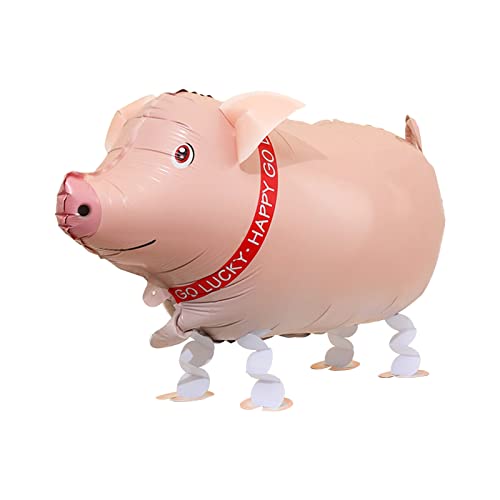 1 Stück Walking Animal Balloon Animal Balloon Birthday BBQ Decor (Ente, Kuh, Schaf, gefleckter Hund, Frosch, Katze) Knallfrösche (B, One Size) von Generisch