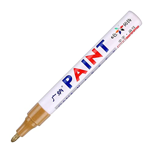 1 Stücke Wasserdicht Paint Marker Stift Für Autoreifen Reifenprofil Gummi Metall 5 ML Filzstifte Schule Klasse (Gold One Size) von Generisch