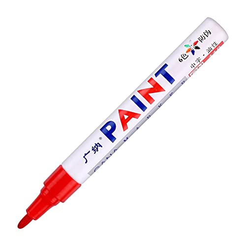 1 Stücke Wasserdicht Paint Marker Stift für Autoreifen Reifenprofil Gummi, Metall, Keramik, Holz, Lede r, Kunststoff,Universa l-Farbmarker-Lackstift. (Red, One Size) von Generisch