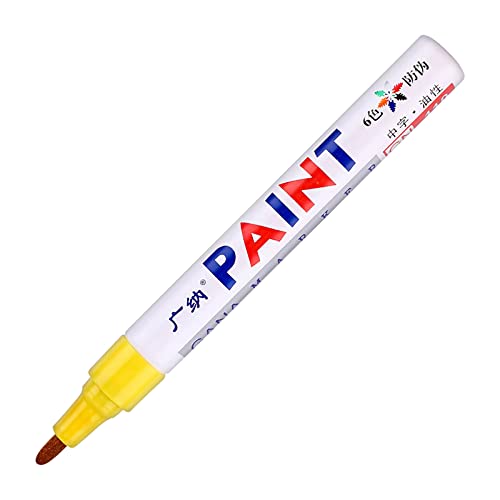 1 Stücke Wasserdicht Paint Marker Stift für Autoreifen Reifenprofil Gummi, Metall, Keramik, Holz, Lede r, Kunststoff,Universa l-Farbmarker-Lackstift. (Yellow, One Size) von Generisch