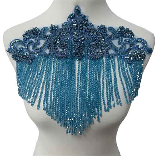 1 x Kragenaufnäher zum Aufnähen von Kleidung für Damenbekleidung (Farbe: Seeblau) von Generisch
