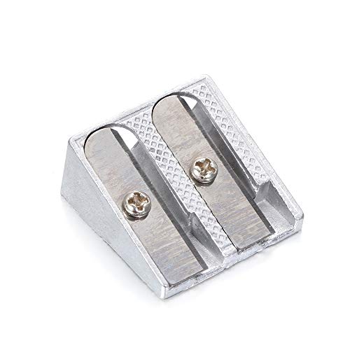 1 x silberfarbener Anspitzer aus Metall, abgeschrägt, Doppelloch, für Schule, Büro, Schreibwaren, cleveres Design 1 x silberfarbener Anspitzer aus Metall, abgeschrägt, Doppelloch, für Schule, Büro, Schreibwaren, cleveres Design von Generisch