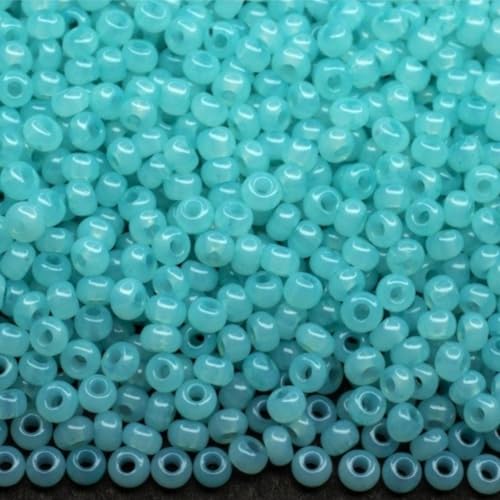 10/0 02265 Tschechische Glasperlen Rocailles Türkis Alabaster - Solgel gefärbt Verpackung 900 Stück Gewicht 10 Gramm Perlen Größe 2,3 mm Zum Perlensticken und Herstellen von Schmuck 10/0 02265 Tschechische Glasperlen Rocailles Türkis Alabaster - Solgel gefärbt Verpackung 900 Stück Gewicht 10 Gramm Perlen Größe 2,3 mm Zum Perlensticken und Herstellen von Schmuck von Generisch