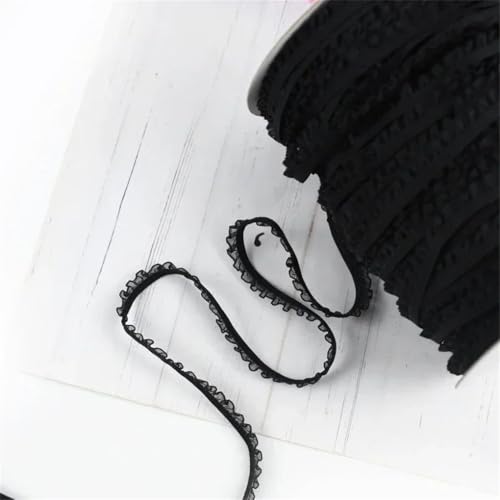 10/20/45 m elastisches Band mit Rüschen, Spitzenbesatz, Unterwäsche, BH-Träger, Gummibänder, Bekleidungsbesätze, Schwarz, 15, 6 mm, 20 m 10/20/45 m elastisches Band mit Rüschen, Spitzenbesatz, Unterwäsche, BH-Träger, Gummibänder, Bekleidungsbesätze, Schwarz, 15, 6 mm, 20 m von Generisch