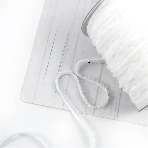 10/20/45 m elastisches Band mit Rüschen, Spitzenbesatz, Unterwäsche, BH-Träger, Gummibänder, Bekleidungsbesätze, Weiß 00, 6 mm # 10 Meter 10/20/45 m elastisches Band mit Rüschen, Spitzenbesatz, Unterwäsche, BH-Träger, Gummibänder, Bekleidungsbesätze, Weiß 00, 6 mm # 10 Meter von Generisch