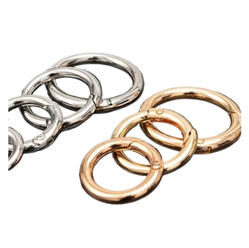 10/20 Stück Metall-O-Ring-Federverschlüsse for DIY-Schmuck, offen, rund, Karabiner, Schlüsselanhänger, Taschenclips, Haken, Hundekette, Schnallen, Anschluss(Silver-20pcs,20mm) von Generisch