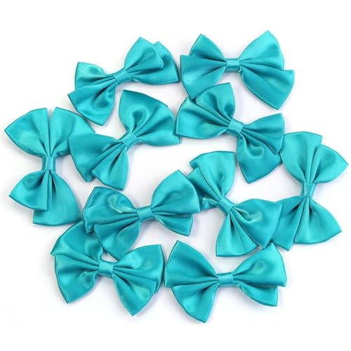 10/30 Stück 4 x 6 cm Satinbandschleifen, mehrfarbig, rosa Schleifen for Heimwerker, Basteln, Partydekorationen, Geschenkverpackungen(30pcs,Green) von Generisch