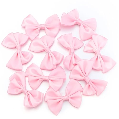 10/30 Stück 4 x 6 cm Satinbandschleifen, mehrfarbig, rosa Schleifen for Heimwerker, Basteln, Partydekorationen, Geschenkverpackungen(30pcs,Pink) von Generisch