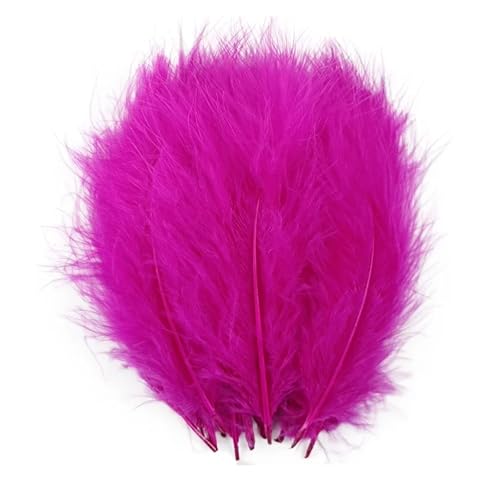 10–15 cm farbige Truthahnfeder for Basteln, Flauschige DIY-Hochzeitsparty-Dekoration, Traumfänger-Zubehör(Rose red,100Pcs) von Generisch