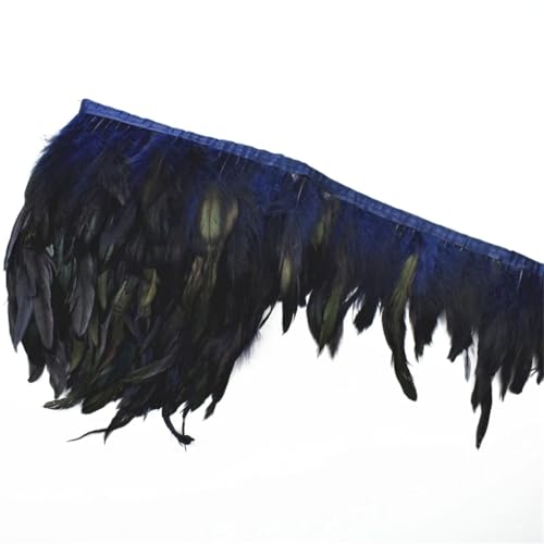 10 Meter/Menge farbiges Federband, Rock, Fransenfedern für Handwerk, DIY, Schmuck, Marineblau von Generisch