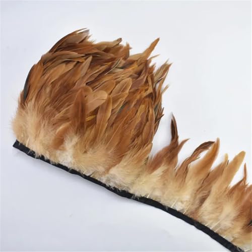 10 Meter/Menge farbiges Federband, Rock, Fransenfedern für Handwerk, DIY, Schmuck, Naturgelb von Generisch