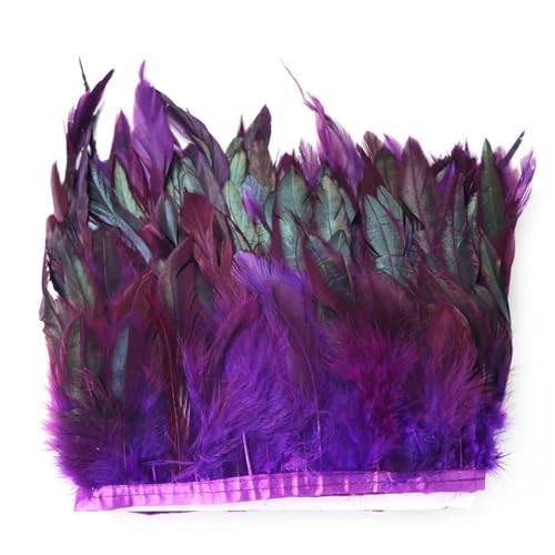 10 Meter 10-15 cm natürliches Hahnfeder-Band, Zierband für Hochzeitskleid, Rock, Dekoration, DIY, Kleidung, Zubehör, Lila 10 Meter 10-15 cm natürliches Hahnfeder-Band, Zierband für Hochzeitskleid, Rock, Dekoration, DIY, Kleidung, Zubehör, Lila von Generisch