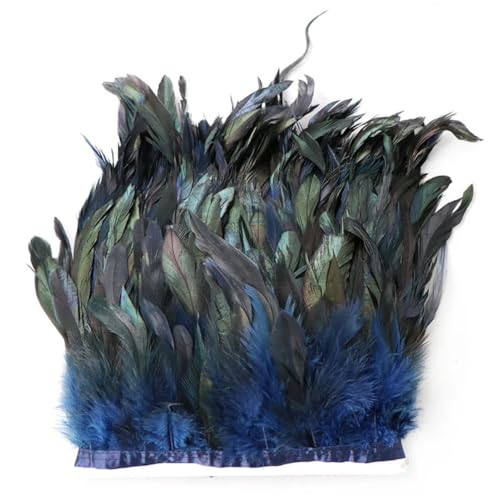 10 Meter 10-15 cm natürliches Hahnfeder-Band, Zierband für Hochzeitskleid, Rock, Dekoration, DIY, Kleidung, Zubehör, Marineblau 10 Meter 10-15 cm natürliches Hahnfeder-Band, Zierband für Hochzeitskleid, Rock, Dekoration, DIY, Kleidung, Zubehör, Marineblau von Generisch