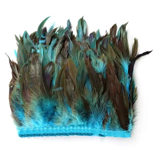 10 Meter 15–18 cm Hühnerschwanz-Feder-Bordüre, Streifen für Hochzeit, Party, Federbesatz, Seeblau, 10 m 10 Meter 15–18 cm Hühnerschwanz-Feder-Bordüre, Streifen für Hochzeit, Party, Federbesatz, Seeblau, 10 m von Generisch