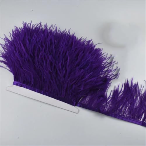 10 Meter Federband für Rock/Kleid, 8–10 cm, Kostümfedern zum Basteln, 16 Dunkelviolett von Generisch