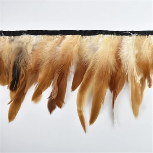 10 Meter Hahnfeder-Fransenborte für Kleidung, Band, Nähen, Dekoration, Handwerk, Federfransenborte gelb, natürlich 10 Meter Hahnfeder-Fransenborte für Kleidung, Band, Nähen, Dekoration, Handwerk, Federfransenborte gelb, natürlich von Generisch