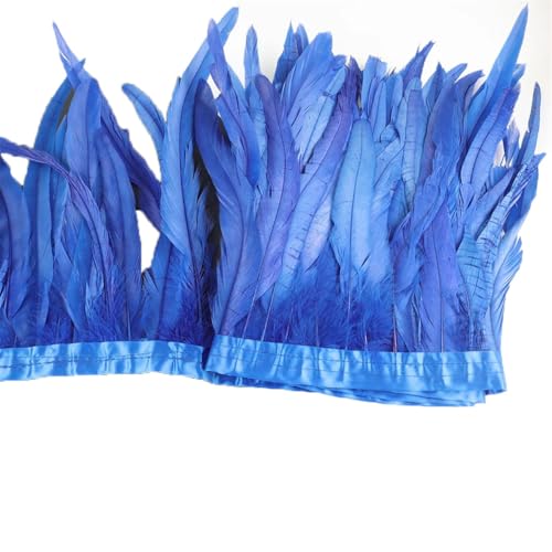 10 Meter Hahnschwanzfeder-Bordüre, 25–30 cm, Coque-Federn, Besatz für Handwerk, Kleid, Rock, Königsblau, 10 Meter 10 Meter Hahnschwanzfeder-Bordüre, 25–30 cm, Coque-Federn, Besatz für Handwerk, Kleid, Rock, Königsblau, 10 Meter von Generisch