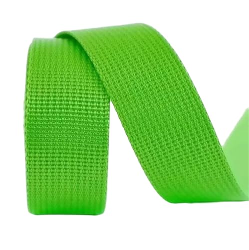 10 Meter Nylon-Gurtband 20 mm 25 mm 32 mm 38 mm 50 mm Breite Rucksack Reparatur Leinwand Band Nähen Trim Versorgung(Green,25mm) von Generisch