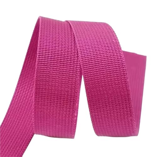 10 Meter Nylon-Gurtband 20 mm 25 mm 32 mm 38 mm 50 mm Breite Rucksack Reparatur Leinwand Band Nähen Trim Versorgung(Hot Pink,50mm) von Generisch