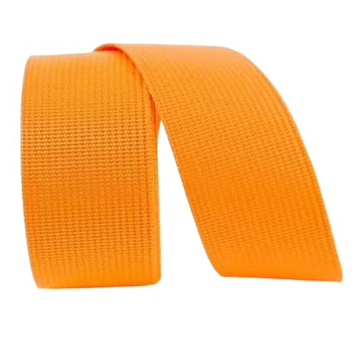 10 Meter Nylon-Gurtband 20 mm 25 mm 32 mm 38 mm 50 mm Breite Rucksack Reparatur Leinwand Band Nähen Trim Versorgung(Orange,25mm) von Generisch