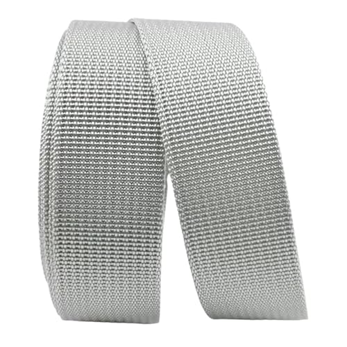 10 Meter Nylon-Gurtband 20 mm 25 mm 32 mm 38 mm 50 mm Breite Rucksack Reparatur Leinwand Band Nähen Trim Versorgung(Silver Gray,50mm) von Generisch