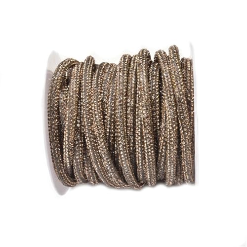 10 Meter Rolle, 6 mm runde Röhre, Kristall-Strass-Seil, Applikation für farbige Strass, DIY, Kordel, Taschen, Haarnadeln und Schuhkleid-Designs von Generisch