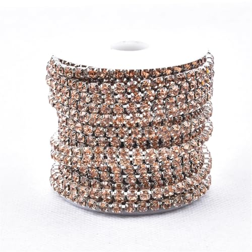 10 Meter Rolle Ss6-Ss38 Kristallglas-Strass-Cup-Kette zum Aufnähen mit silbergoldener Basis für DIY Handwerk und Schmuckdekoration 10 Meter Rolle Ss6-Ss38 Kristallglas-Strass-Cup-Kette zum Aufnähen mit silbergoldener Basis für DIY Handwerk und Schmuckdekoration von Generisch