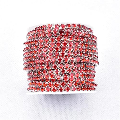 10 Meter Rolle Ss6-Ss38 Kristallglas-Strass-Cup-Kette zum Aufnähen mit silbergoldener Basis für DIY Handwerk und Schmuckdekoration 10 Meter Rolle Ss6-Ss38 Kristallglas-Strass-Cup-Kette zum Aufnähen mit silbergoldener Basis für DIY Handwerk und Schmuckdekoration von Generisch