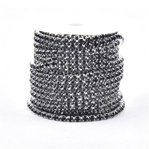 10 Meter Rolle Ss6-Ss38 Kristallglas-Strass-Cup-Kette zum Aufnähen mit silbergoldener Basis für DIY Handwerk und Schmuckdekoration 10 Meter Rolle Ss6-Ss38 Kristallglas-Strass-Cup-Kette zum Aufnähen mit silbergoldener Basis für DIY Handwerk und Schmuckdekoration von Generisch