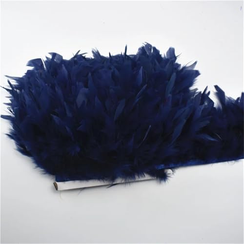 10 Meter lange Truthahnfeder-Quasten-Bordüre, Fransenband, Feder auf Band, Nähbordüre, Kleiderdekoration, 3. Marineblau 10 Meter lange Truthahnfeder-Quasten-Bordüre, Fransenband, Feder auf Band, Nähbordüre, Kleiderdekoration, 3. Marineblau von Generisch