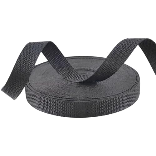10 Meter schwarzes Polyester-Gurtband, 20–100 mm Breite, Rucksackgurtmaterial, Haustierhalsband, Nähen, Schrägband, Zubehör(20mm) von Generisch