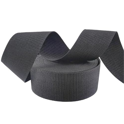 10 Meter schwarzes Polyester-Gurtband, 20–100 mm Breite, Rucksackgurtmaterial, Haustierhalsband, Nähen, Schrägband, Zubehör(50mm) von Generisch