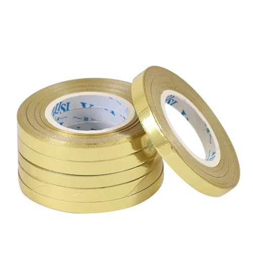 10 Rollen 5 mm * 10 m Ballonband Party Geburtstag Hochzeit Zubehör Ballonkette Band Basteln DIY Party Dekoration(Gold) von Generisch