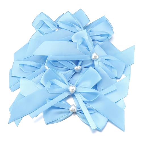 10 Stück/Packung Farbbandschleifen 9,5–11,5 cm Satinband Bowknot Blume for DIY Handarbeit Handwerk Hochzeit Party Dekoration Lieferungen(Blue) von Generisch