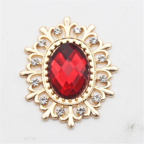 10 Stück 25 x 28 mm ovale Legierung modische Acryl-Metall-Diamant-Druckknöpfe für Handnähen, DIY, Kleidung, Zubehör, Handwerk von Generisch