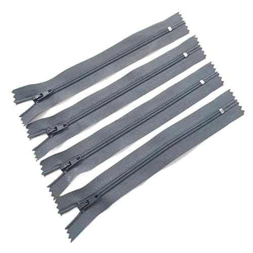 10 Stück 3# 7,5 cm – 60 cm (3 – 24 Zoll) geschlossener Nylon-Spulenreißverschluss, geeignet for Kleidungsreißverschlüsse for Nähen, 20 Farben(Gray,12.5CM_10PCS) von Generisch