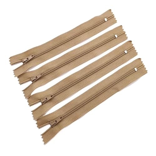 10 Stück 3# 7,5 cm – 60 cm (3 – 24 Zoll) geschlossener Nylon-Spulenreißverschluss, geeignet for Kleidungsreißverschlüsse for Nähen, 20 Farben(Khaki,12.5CM_10PCS) von Generisch