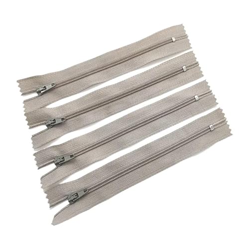 10 Stück 3# 7,5 cm – 60 cm (3 – 24 Zoll) geschlossener Nylon-Spulenreißverschluss, geeignet for Kleidungsreißverschlüsse for Nähen, 20 Farben(Light grey,7.5CM_10PCS) von Generisch