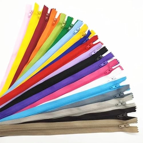 10 Stück 3# 7,5 cm – 60 cm (3 – 24 Zoll) geschlossener Nylon-Spulenreißverschluss, geeignet for Kleidungsreißverschlüsse for Nähen, 20 Farben(Mix,12.5CM_10PCS) von Generisch