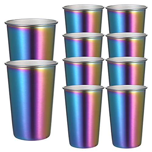 10 Stück 500 ml Regenbogen-Edelstahlbecher für Bar, Party, Kaffeetasse, farbige Metallbecher, breite Öffnung, Kalt- und Wärmebecher, unzerbrechlich, für den Innen- und Außenbereich 10 Stück 500 ml Regenbogen-Edelstahlbecher für Bar, Party, Kaffeetasse, farbige Metallbecher, breite Öffnung, Kalt- und Wärmebecher, unzerbrechlich, für den Innen- und Außenbereich von Generisch